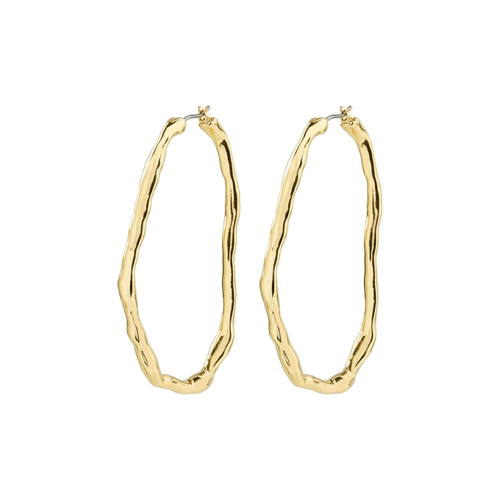 Light Recycled Large Hoops - Gold Plated