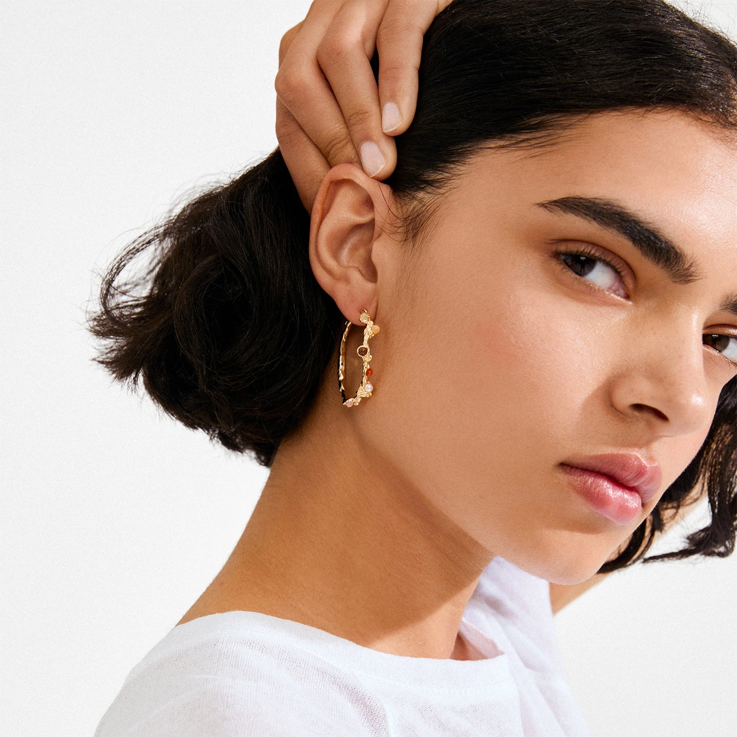 Iris Hoop Earrings - Gold Plated