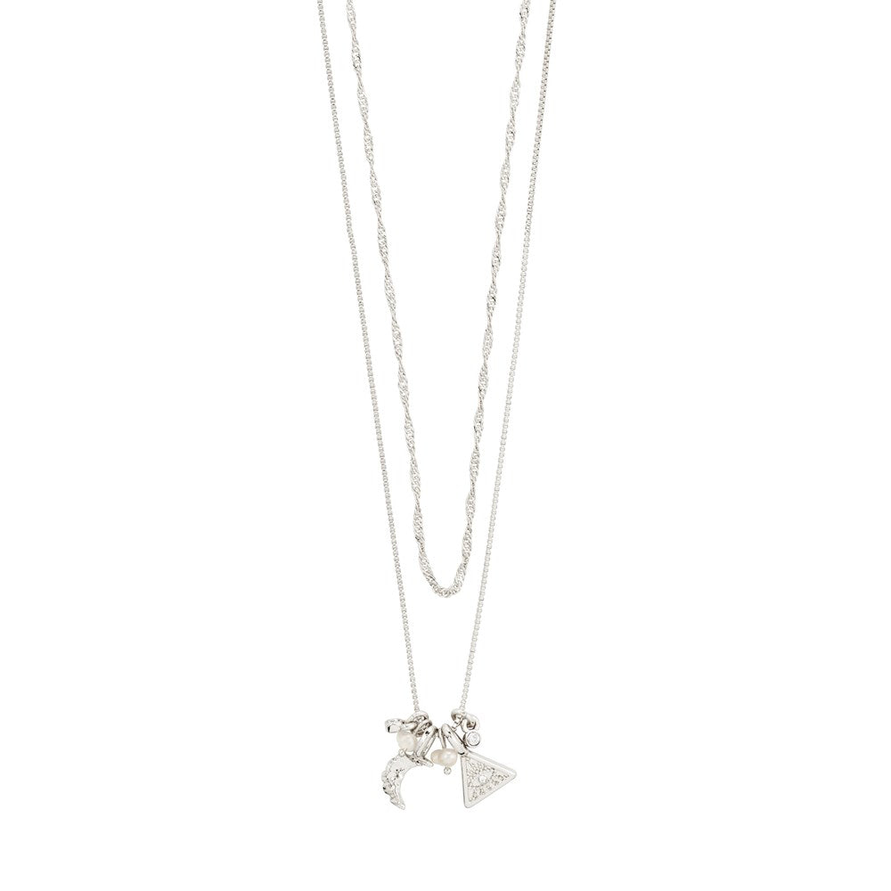 Between Recycled White Necklace - Silver Plated