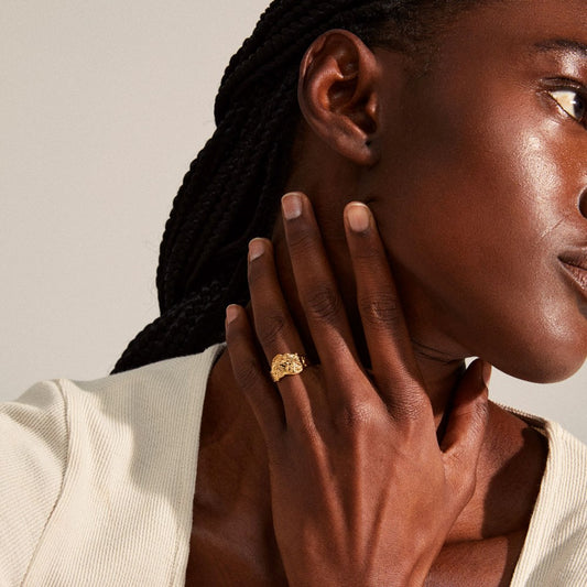 Blossom Recycled Organic Shaped Ring - Gold Plated