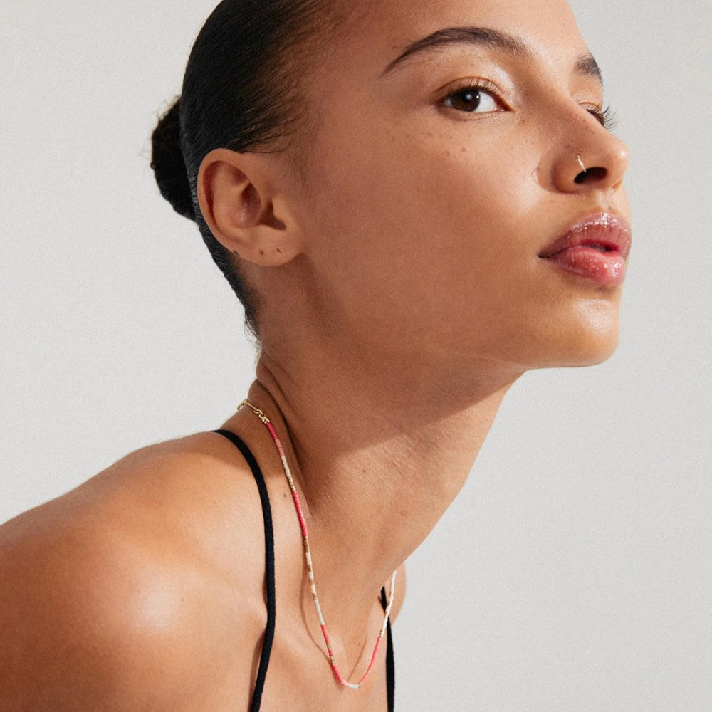 Alison Necklace Pink - Gold Plated