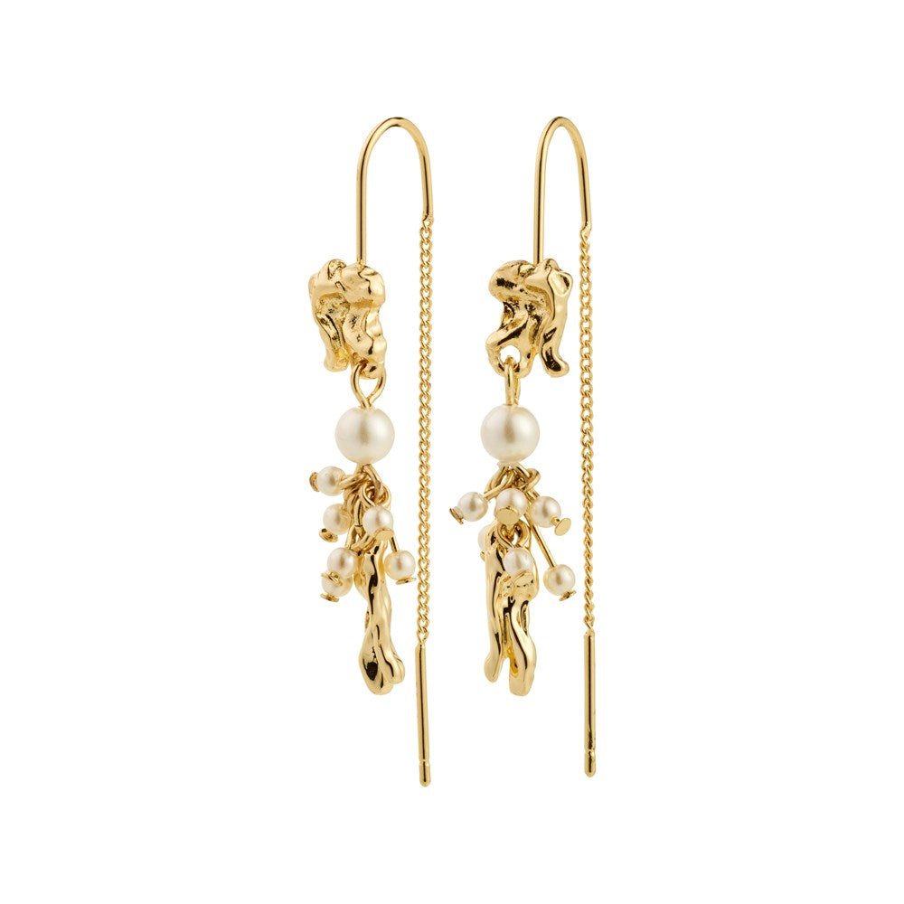 Milo White Earrings - Gold Plated