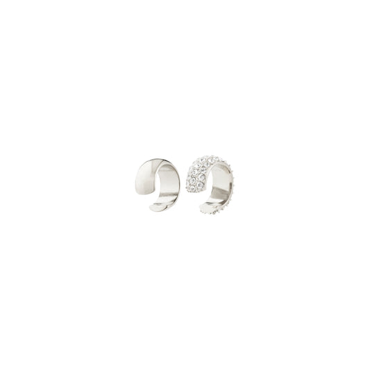 Hudsyn Ear Cuff 2-In-1 Set - Silver Plated