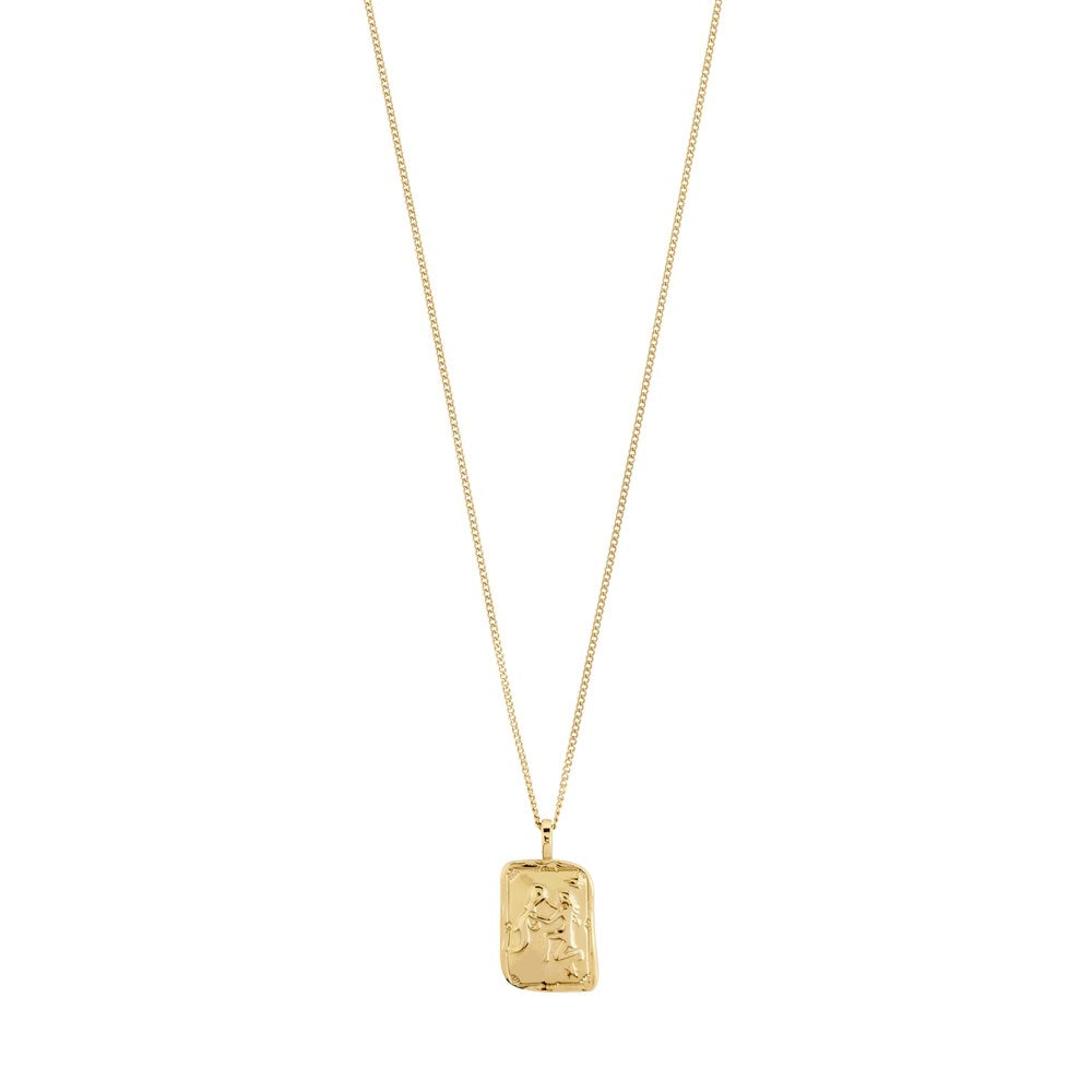 Aquarius Recycled Zodiac Sign Necklace - Gold Plated