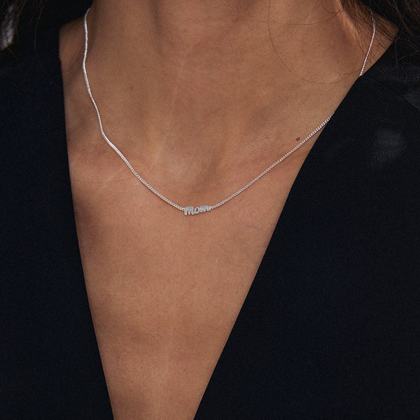 Mom Recycled Necklace - Silver Plated