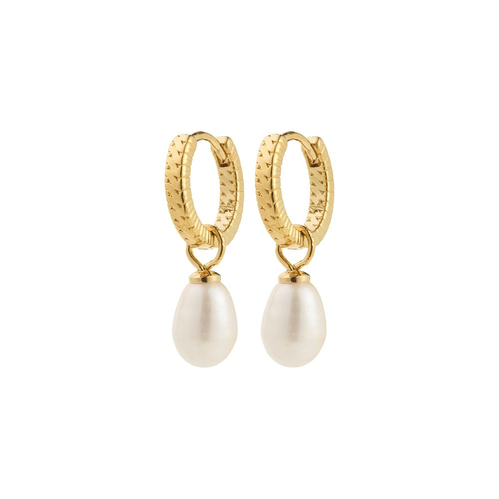 Elliana White Earrings - Gold Plated