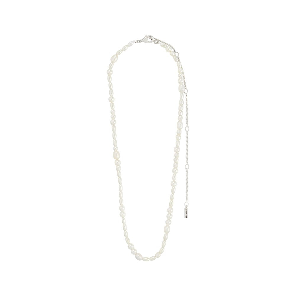 Elliana White Necklace - Silver Plated