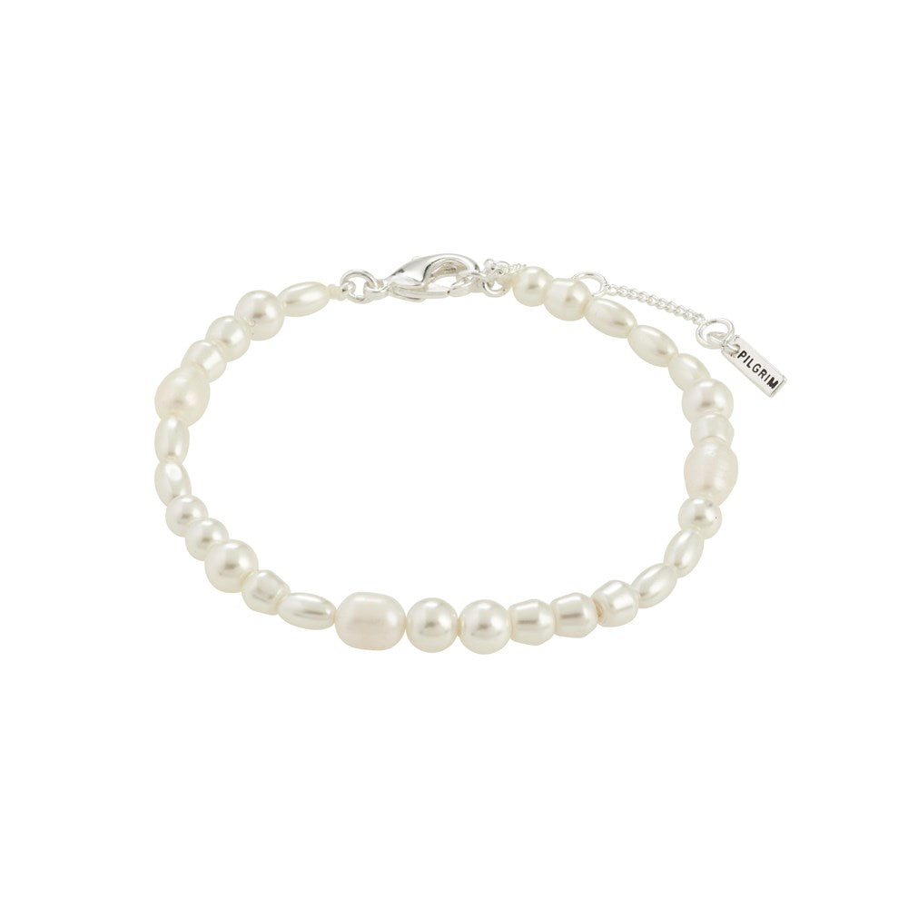 Elliana White Bracelet - Silver Plated
