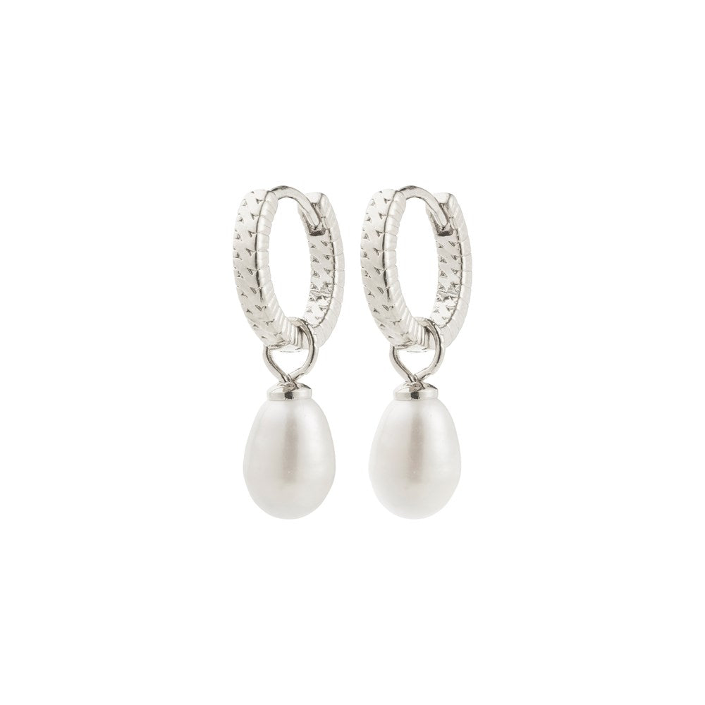 Elliana White Earrings - Silver Plated