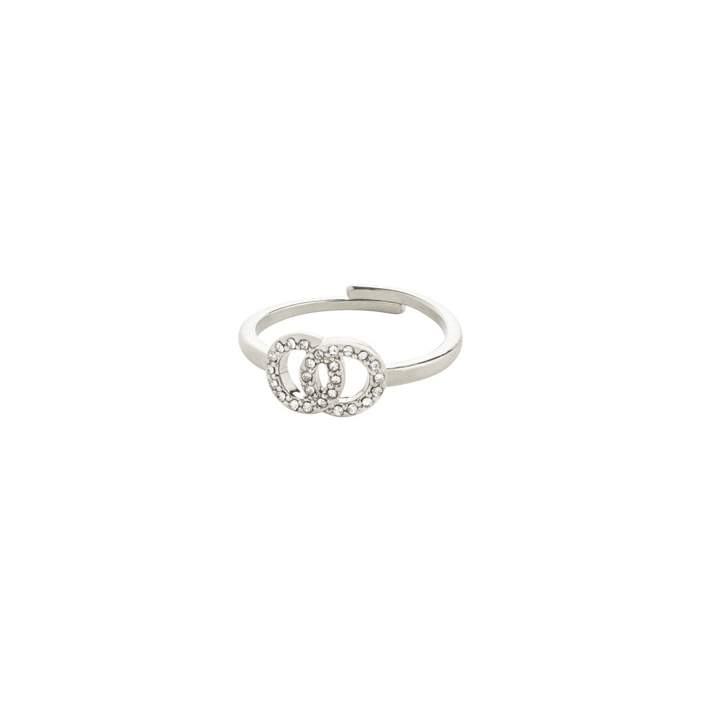 Lulu Recycled Crystal Ring - Silver Plated