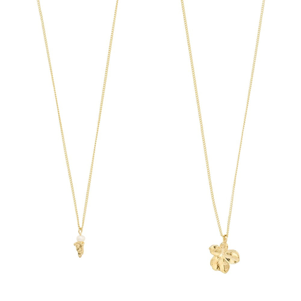 Zhuri Recycled Necklace 2-In-1 Set - Gold Plated