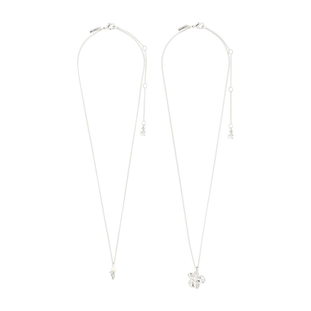 Zhuri Recycled Necklace 2-In-1 Set - Silver Plated