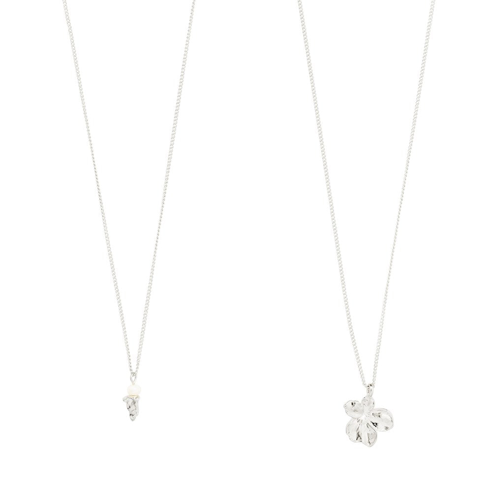 Zhuri Recycled Necklace 2-In-1 Set - Silver Plated