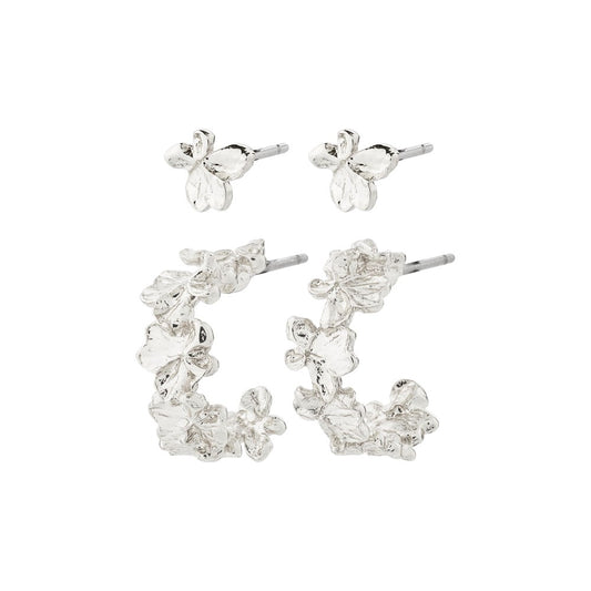 Zhuri Recycled Earrings 2-In-1 Set - Silver Plated