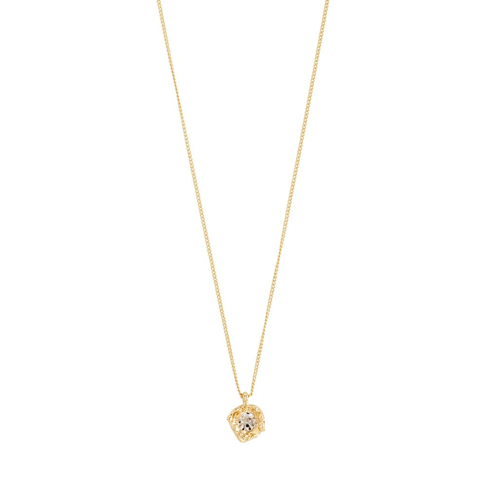 Callum Recycled Necklace - Gold Plated - Crystal