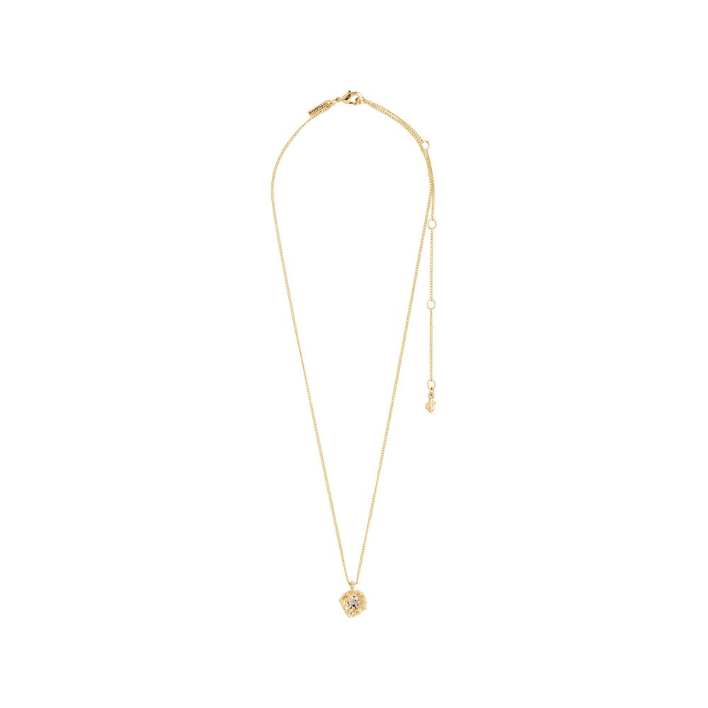 Callum Recycled Necklace - Gold Plated - Crystal