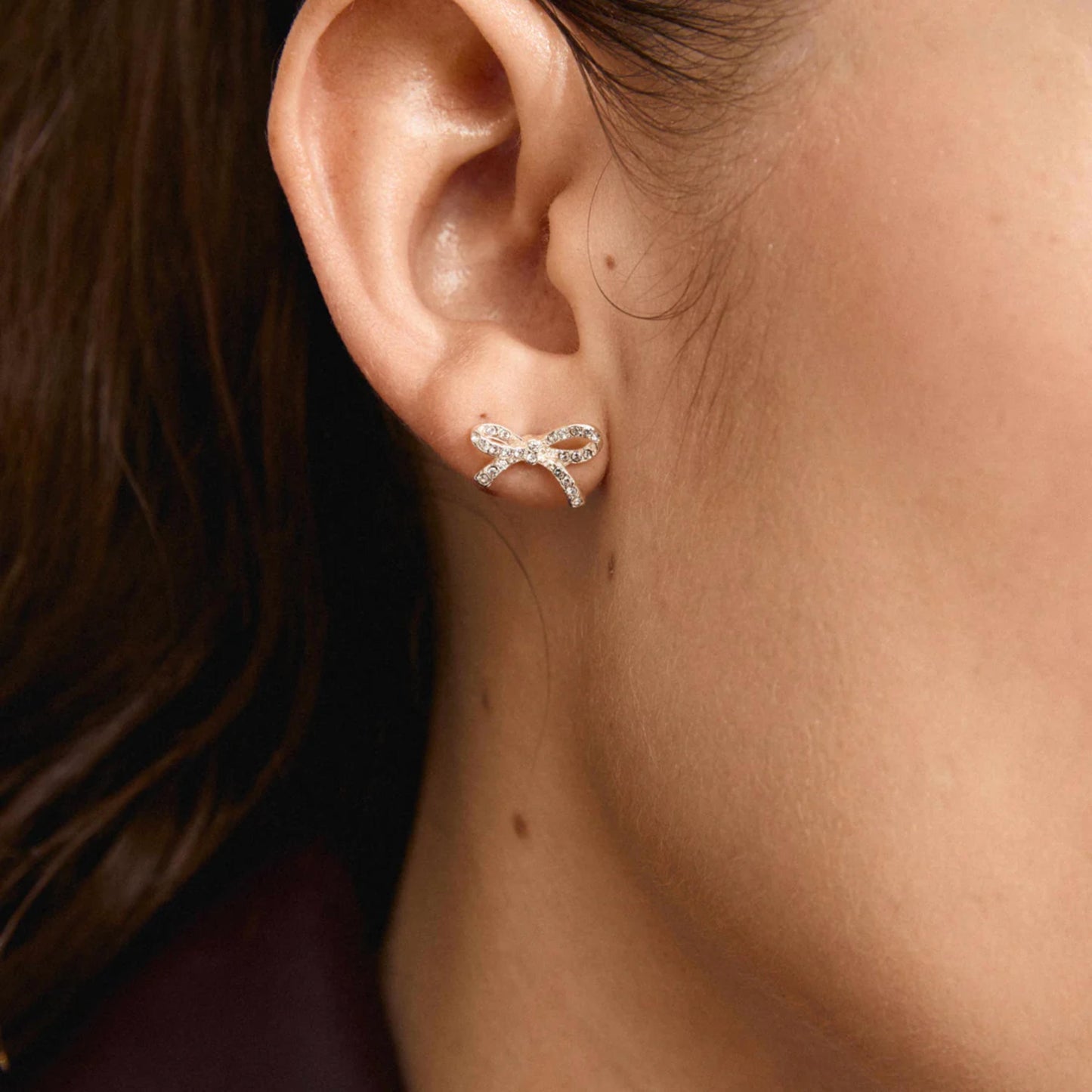 Catharina Recycled Earrings - Silver Plated - Crystal