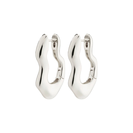 Loulia Recycled Wavy Earrings - Silver Plated