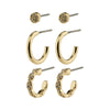 Winny Recycled GiftSet Hoops and Earstuds - Gold Plated