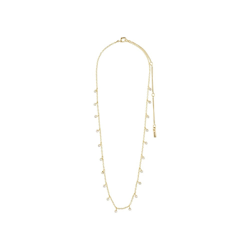 Maja Crystal Multi Drops Necklace - Gold Plated