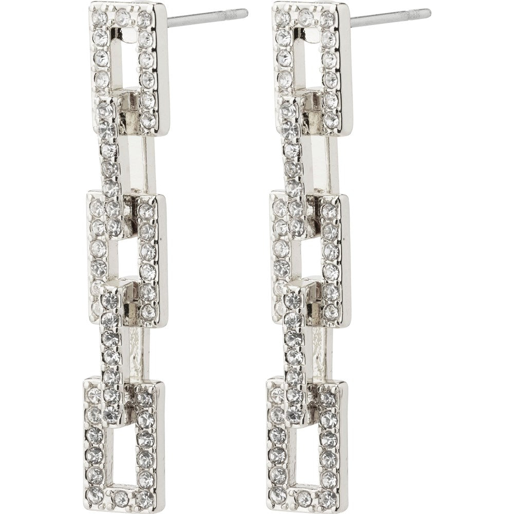 Coby Recycled Crystal Earrings - Silver Plated