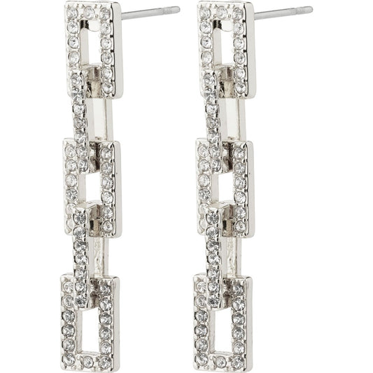 Coby Recycled Crystal Earrings - Silver Plated
