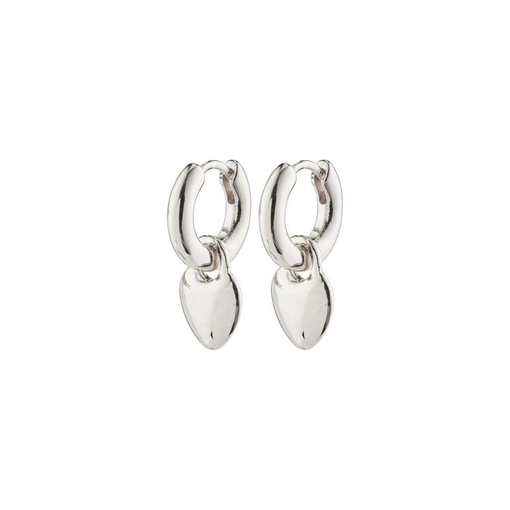 Sophia Recycled Heart Hoops - Silver Plated