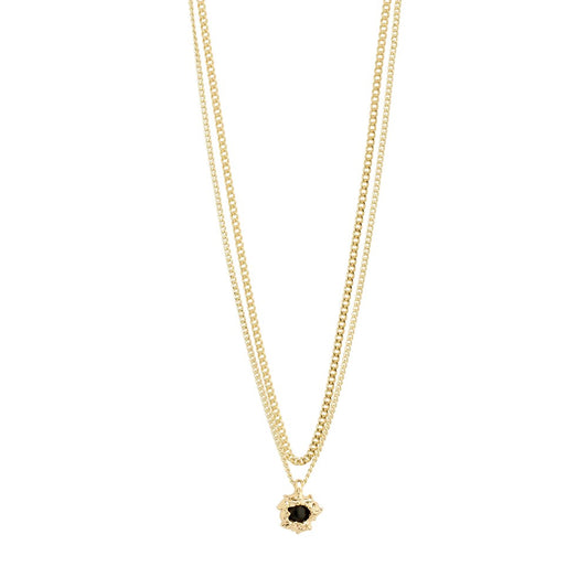 Act Necklace - Gold Plated - Black