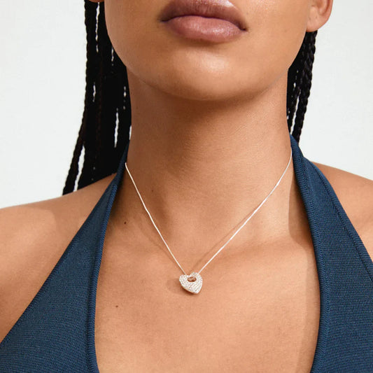 Dune Recycled Necklace - Silver Plated - Crystal