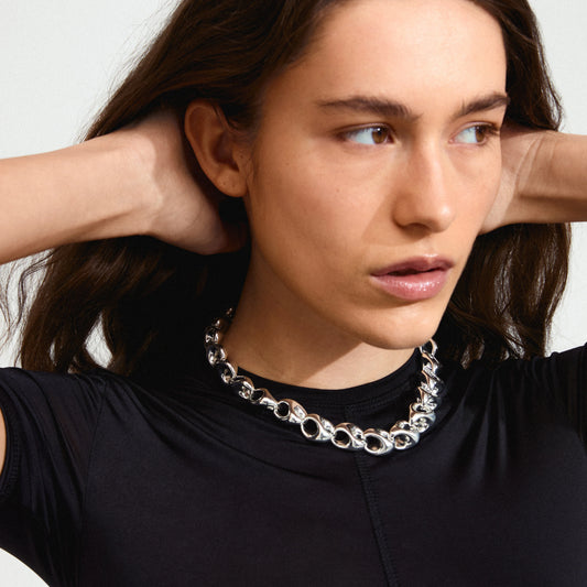 Dune Recycled Necklace - Silver Plated