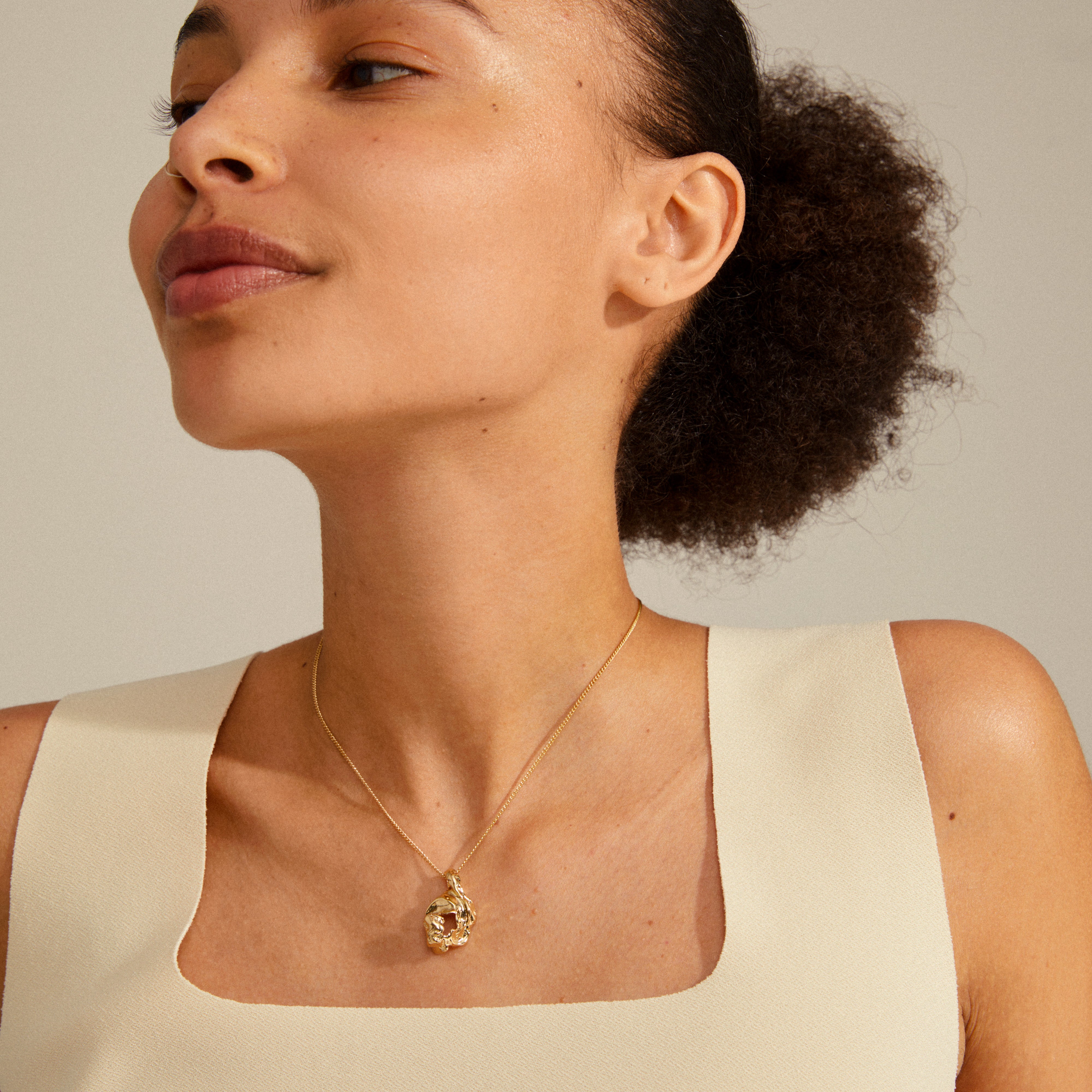 Flow Recycled Pendant Necklace - Gold Plated