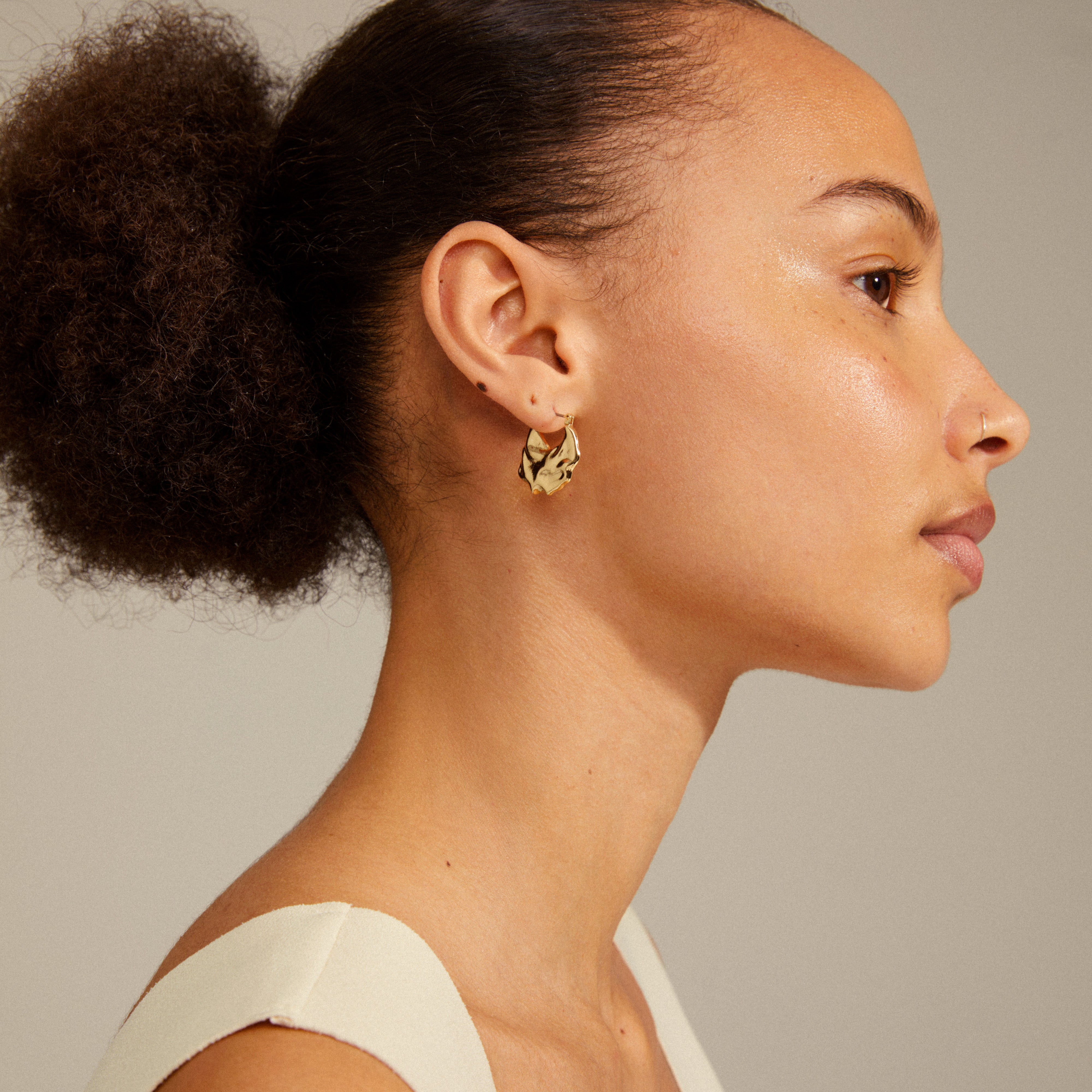 Flow Recycled Hoops - Gold Plated