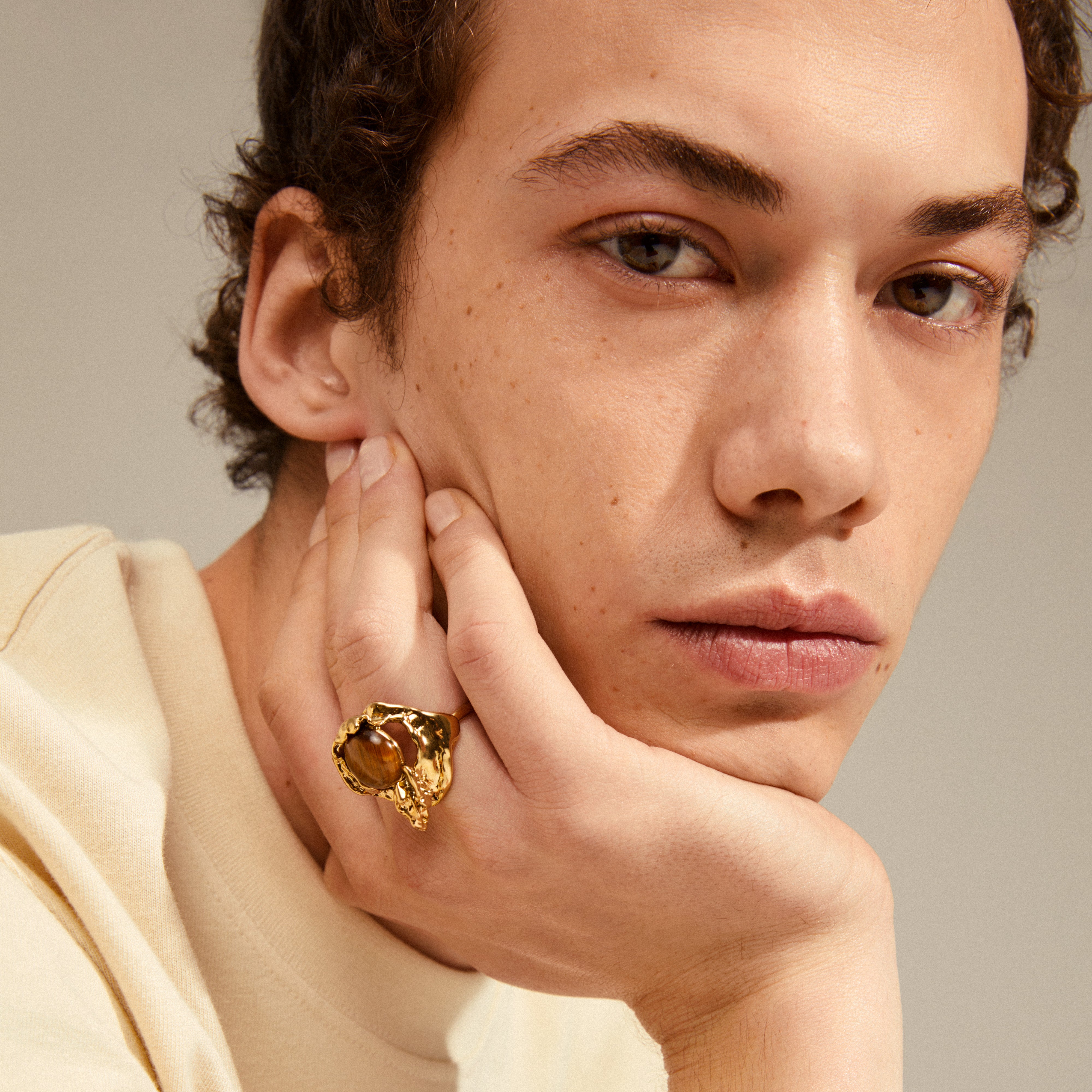 Gold plated statement deals ring