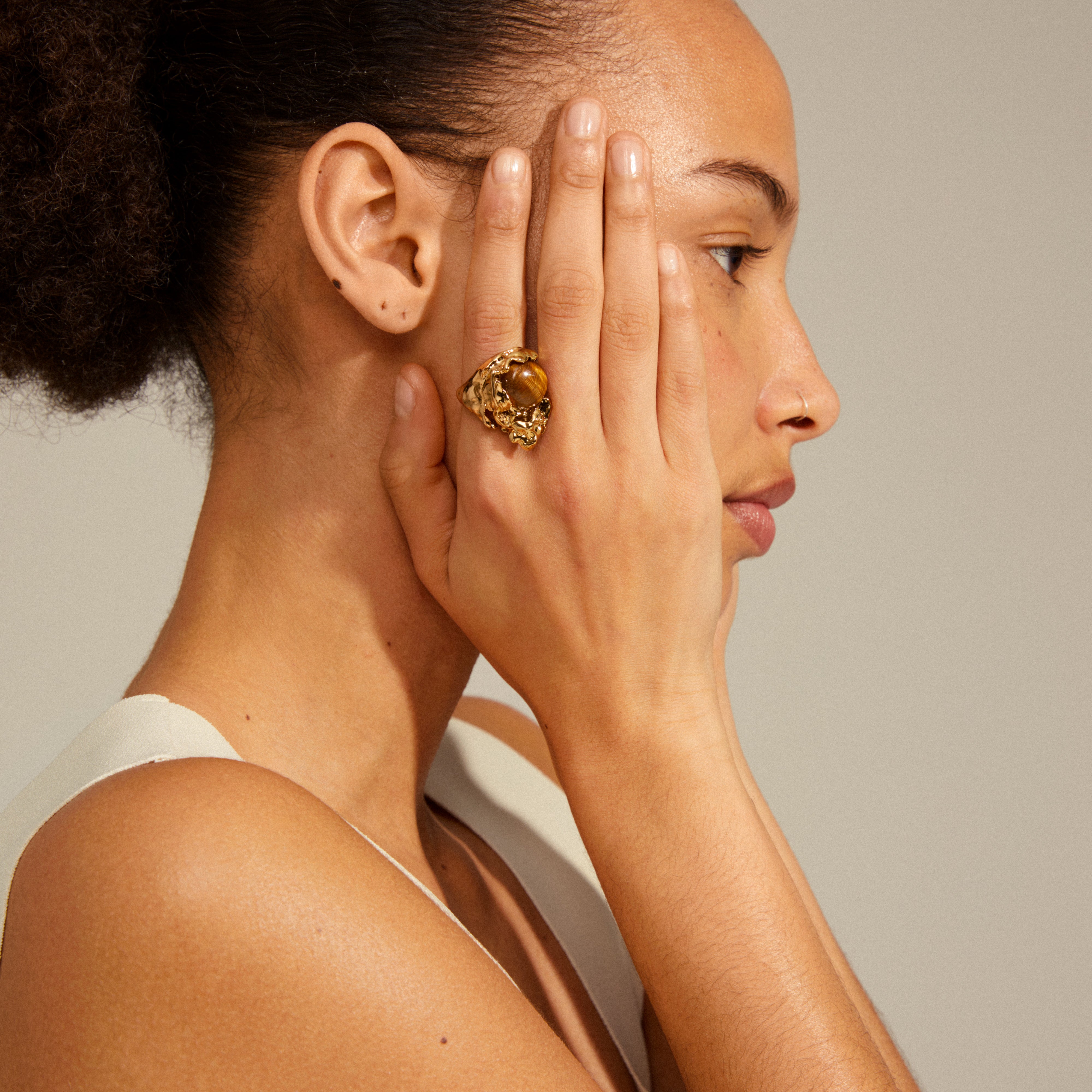 Flow Recycled Statement Ring - Gold Plated