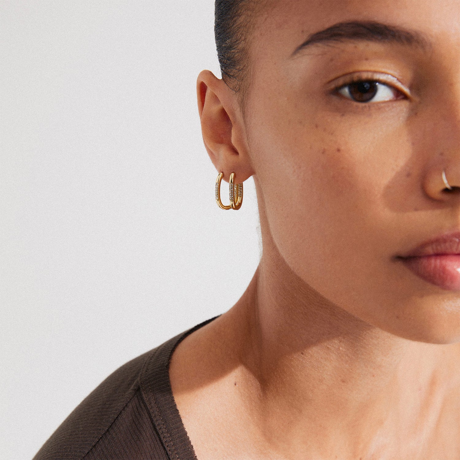 Star Recycled Hoops - Gold Plated