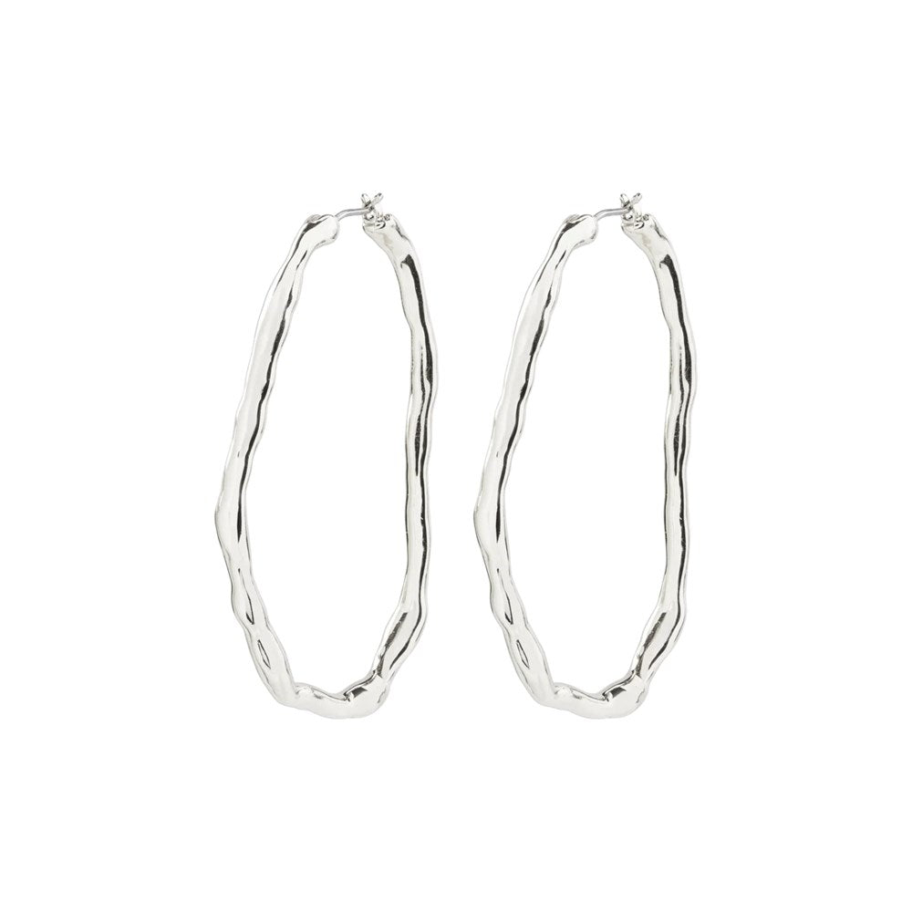 Light Recycled Large Hoops - Silver Plated