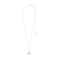 Focus Necklace - Silver Plated - White
