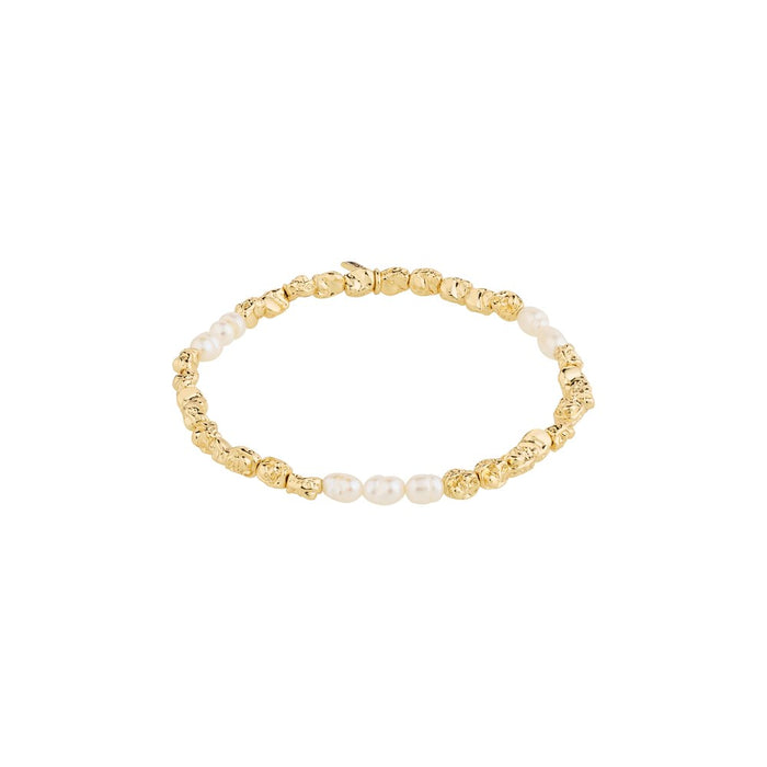 Tide Recycled Bracelet - Gold Plated - White