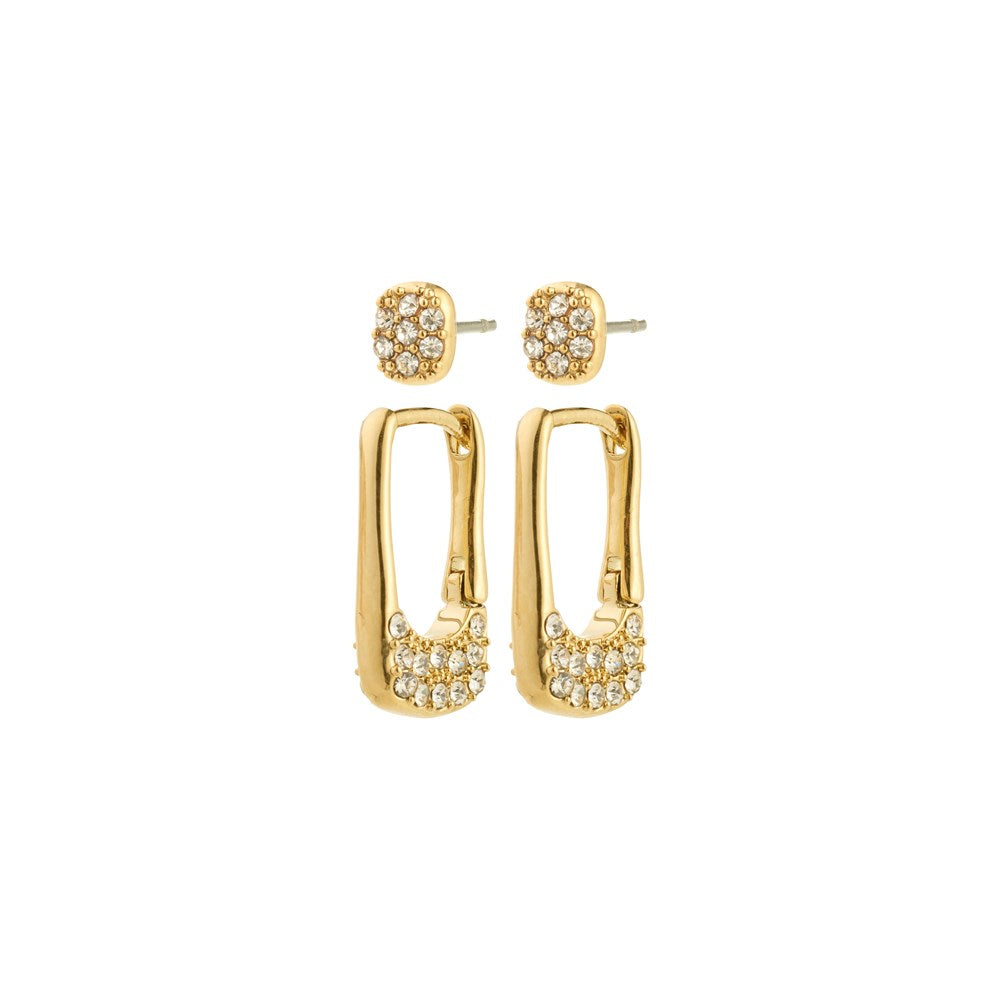 Instant Recycled Crystal Earrings - Gold Plated