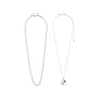 Sparkle Necklace 2-In-1 Set - Silver Plated