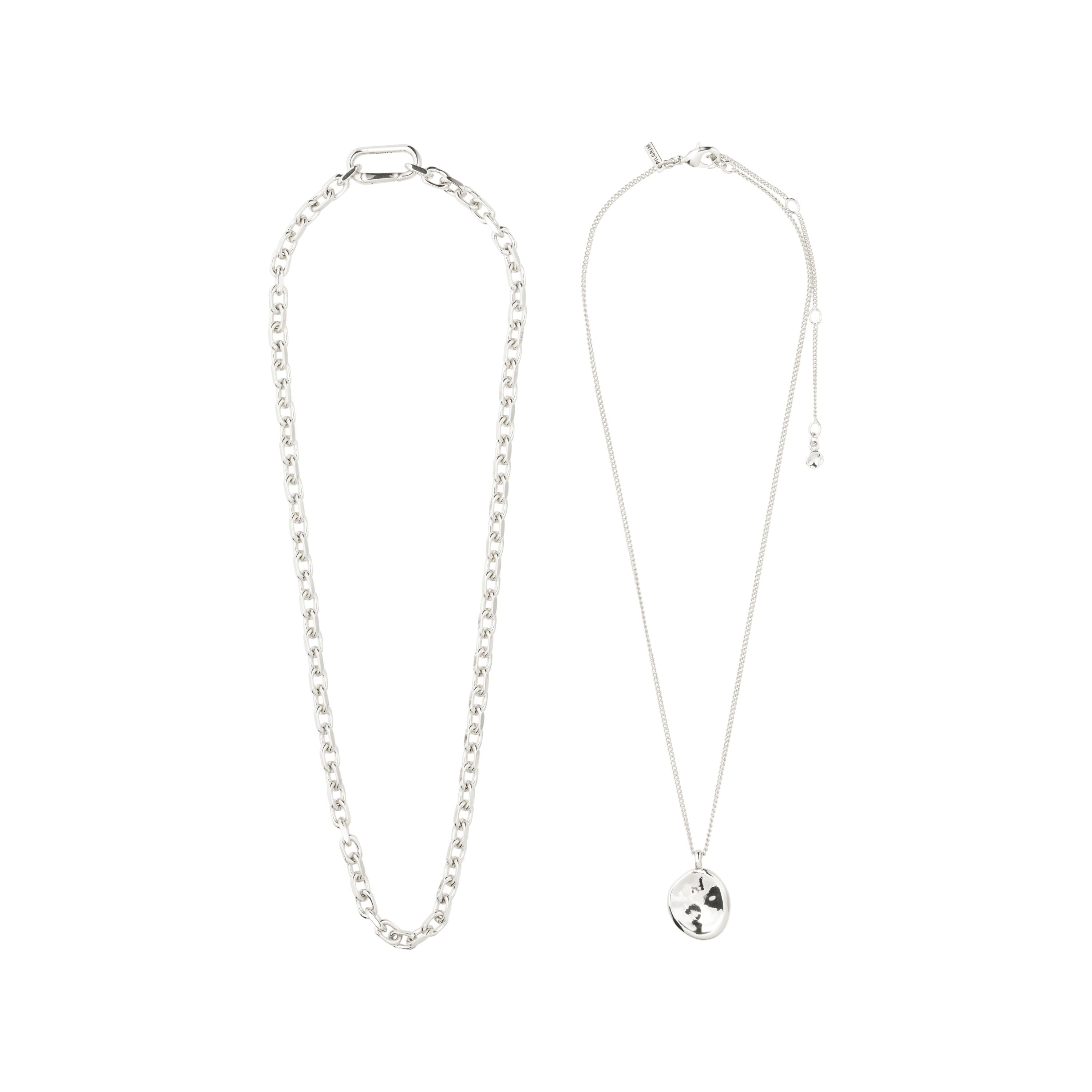 Sparkle Necklace 2-In-1 Set - Silver Plated