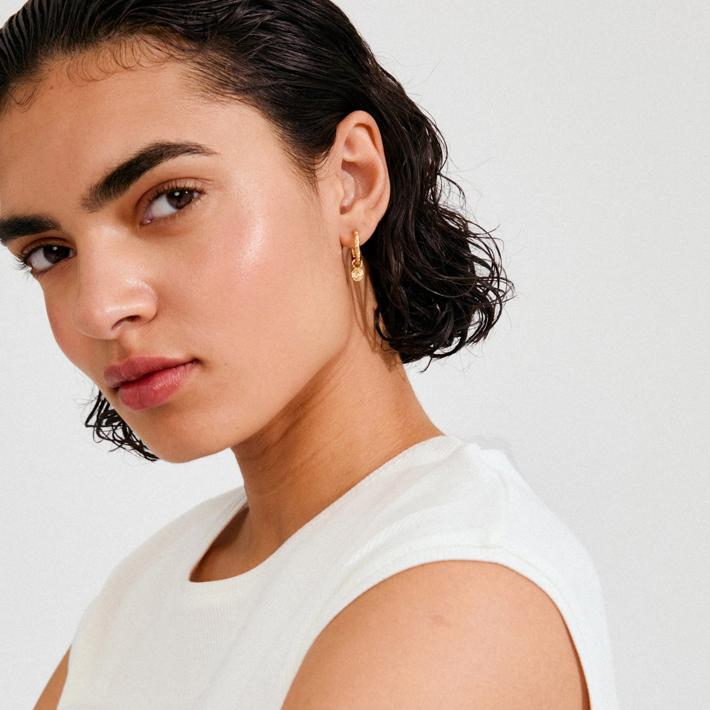 Fire Hoop Earrings - Gold Plated