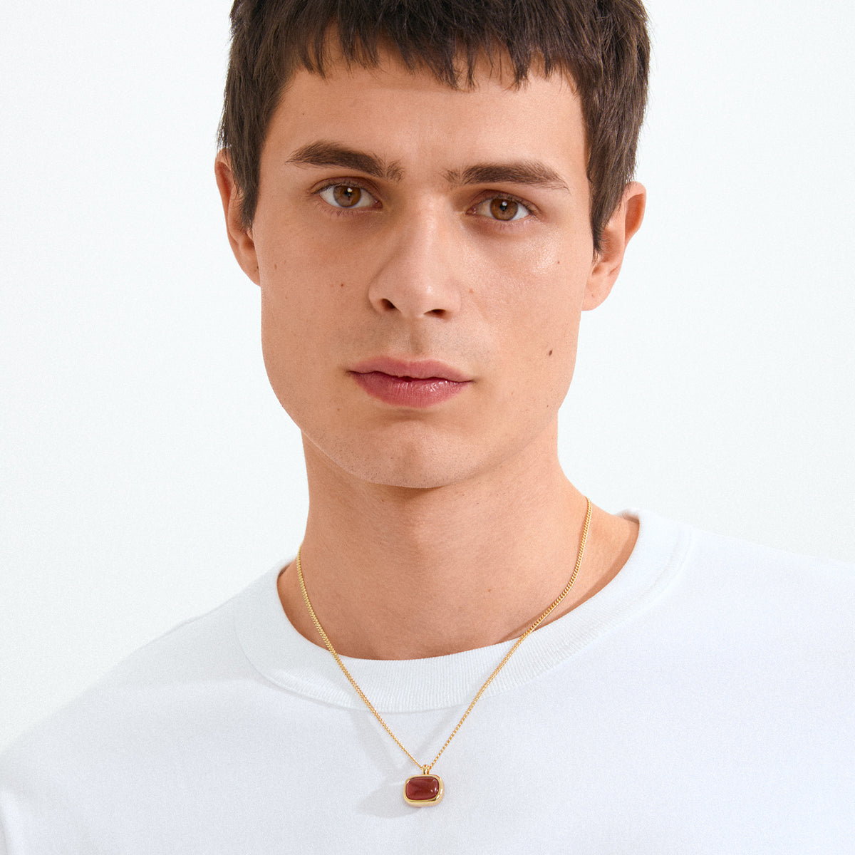 Now Necklace - Gold Plated/Red