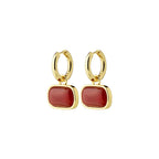 Now Earrings - Gold Plated/Red