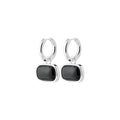 Now Earrings  - Silver Plated/Black