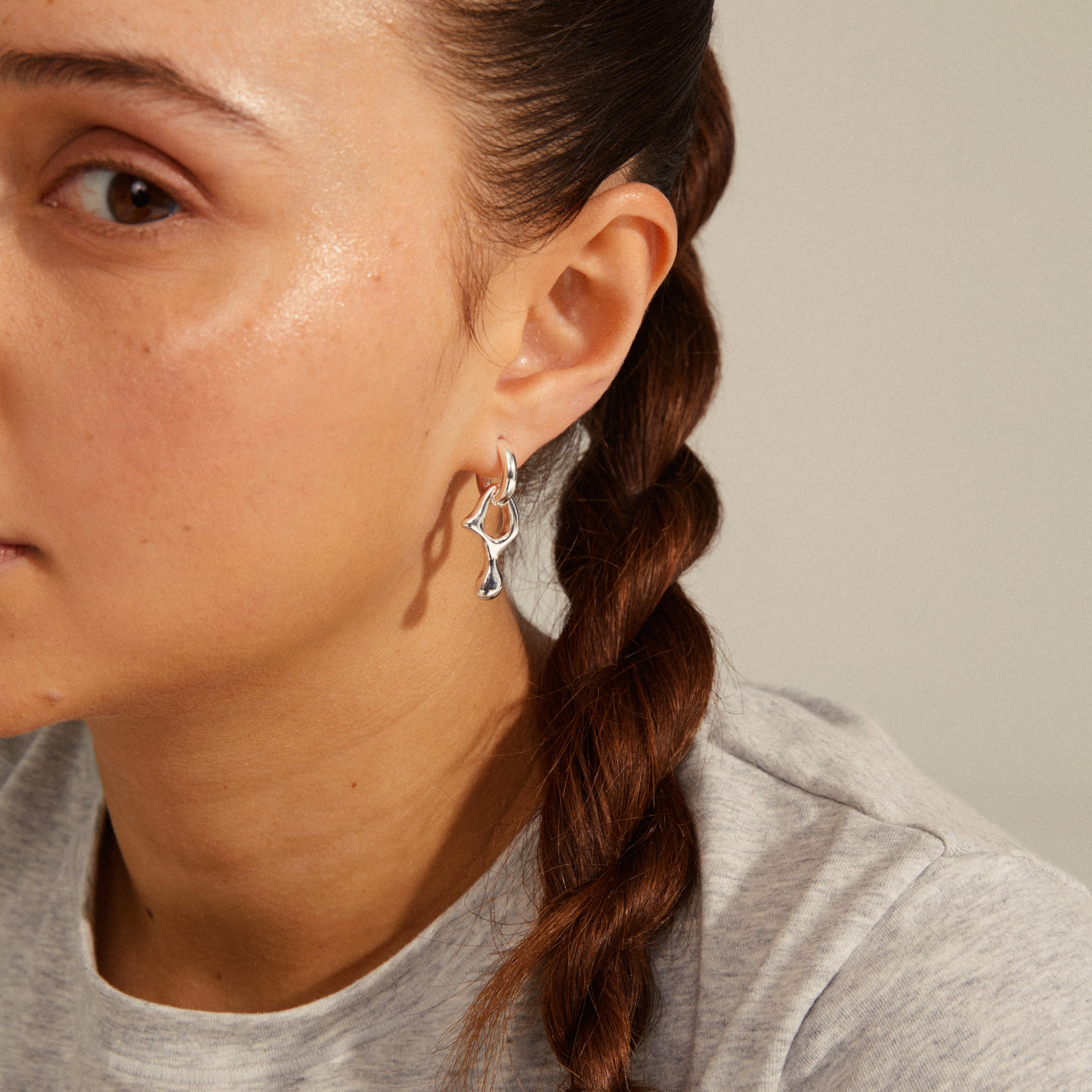Recycled silver store hoop earrings