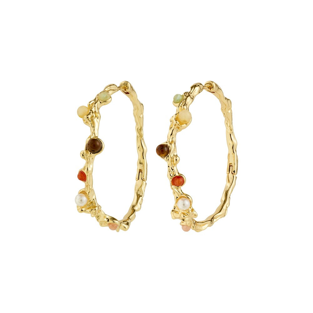 Iris Hoop Earrings - Gold Plated