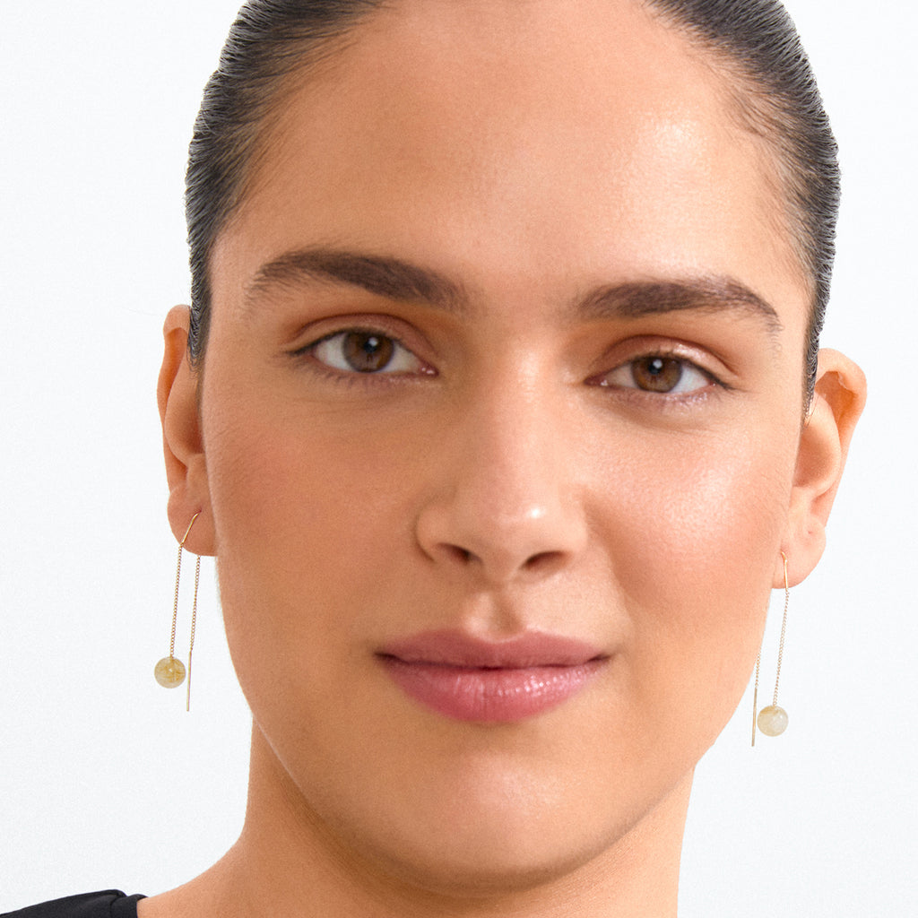 Root Chain Earrings - Gold Plated