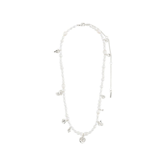 Intent Pearl Necklace - White - Silver Plated