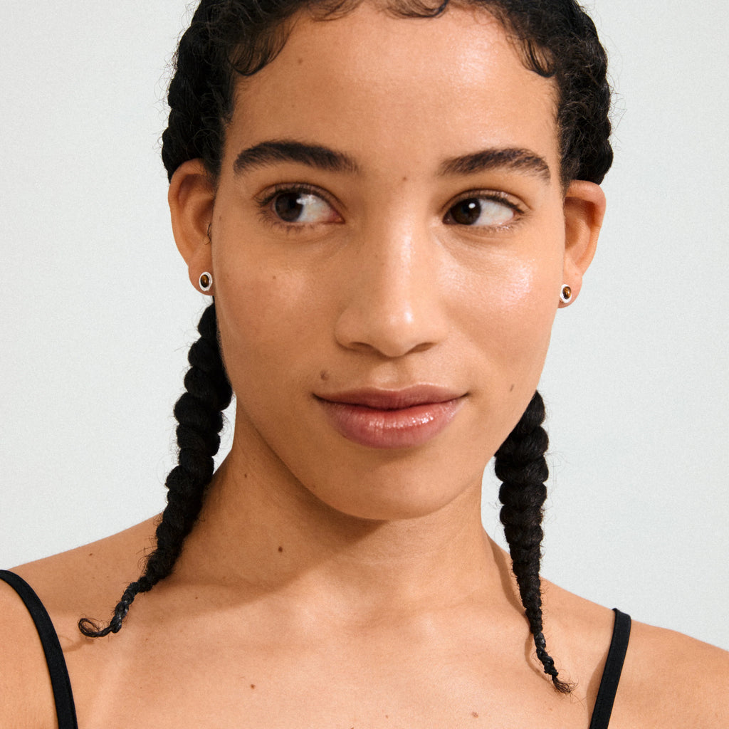 Between Recycled Brown Earrings - Silver Plated